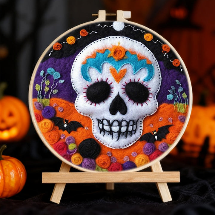 Halloween Skeleton Wool Needle Felting Painting Kit