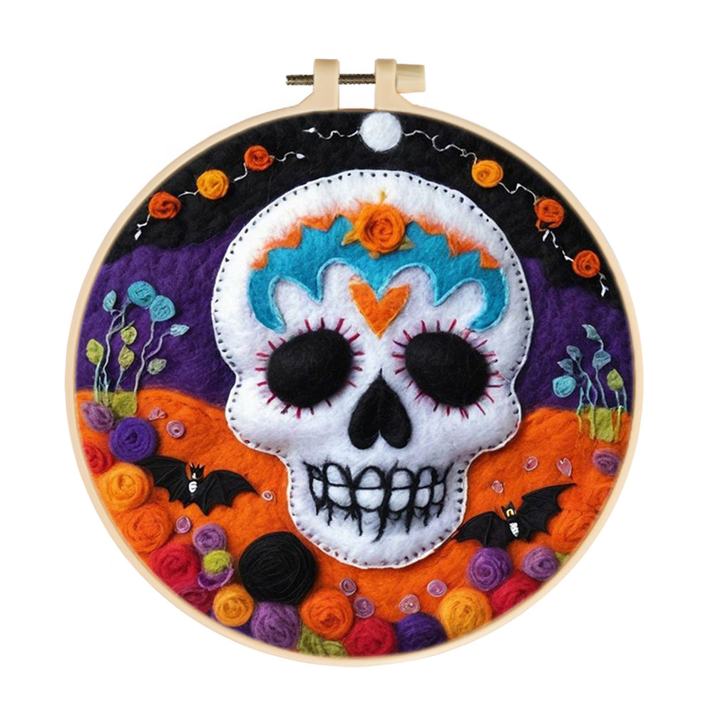Halloween Skeleton Wool Needle Felting Painting Kit