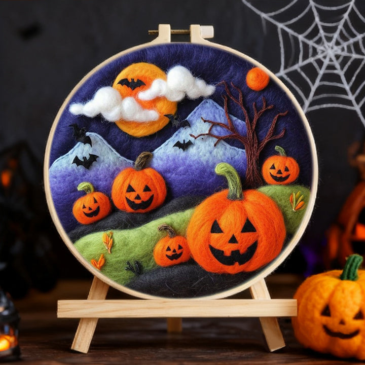 Halloween Plain Pumpkins Wool Needle Felting Painting Kit
