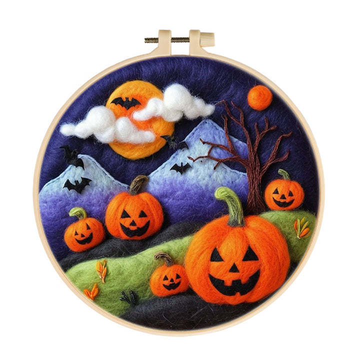 Halloween Plain Pumpkins Wool Needle Felting Painting Kit