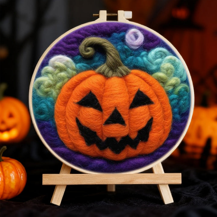 Halloween Pumpkin Wool Needle Felting Painting Kit