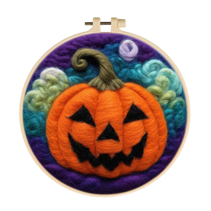 Halloween Pumpkin Wool Needle Felting Painting Kit