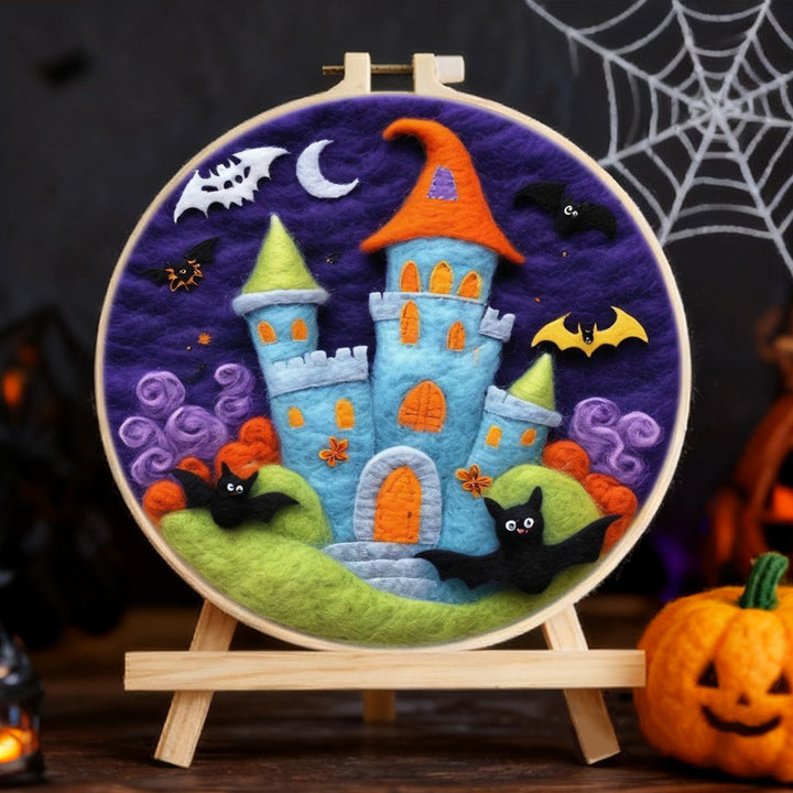 Halloween Bat Castle Wool Needle Felting Painting Kit