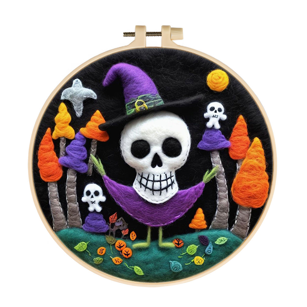 Halloween Skeleton Elf Wool Needle Felting Painting Kit
