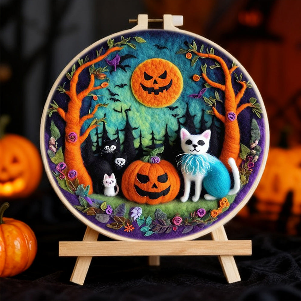Halloween Night Forest Wool Needle Felting Painting Kit