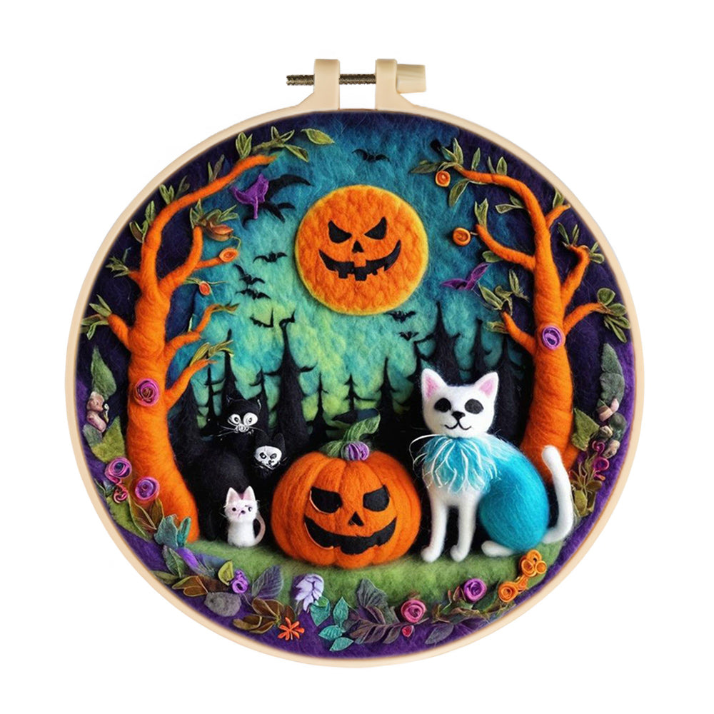 Halloween Night Forest Wool Needle Felting Painting Kit