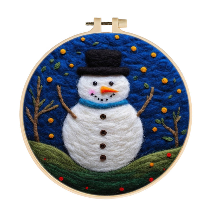 Top Hat Snowman Wool Needle Felting Painting Kit