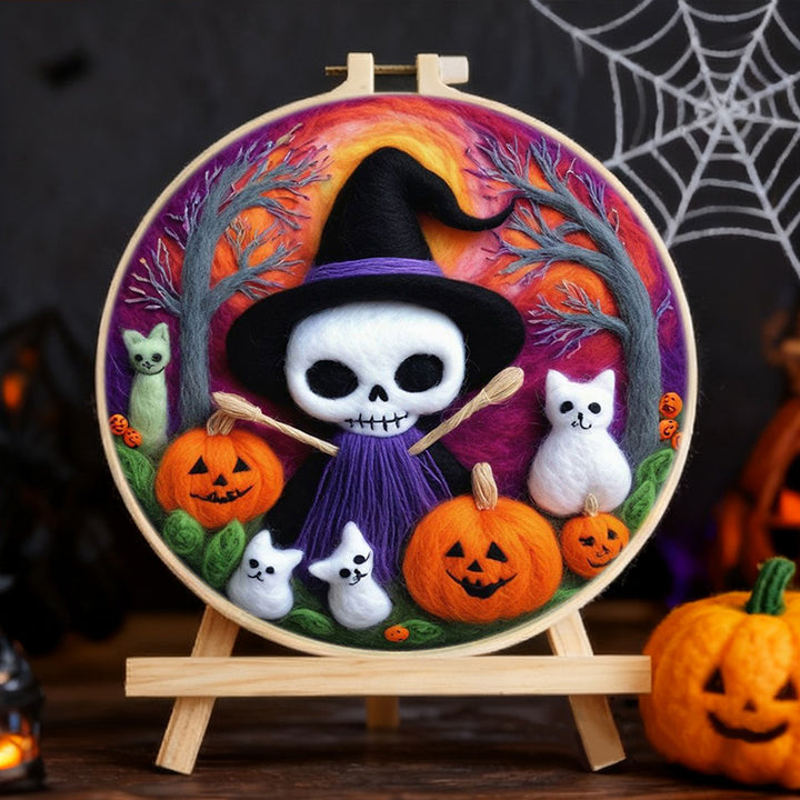 Halloween Skeleton King Wool Needle Felting Painting Kit