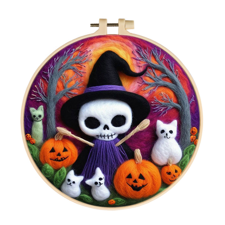 Halloween Skeleton King Wool Needle Felting Painting Kit