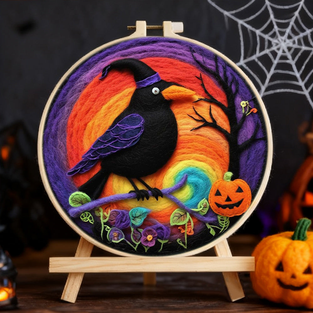 Halloween Magic Crow Wool Needle Felting Painting Kit