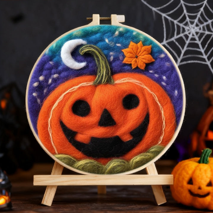 Halloween Happy Pumpkin Wool Needle Felting Painting Kit