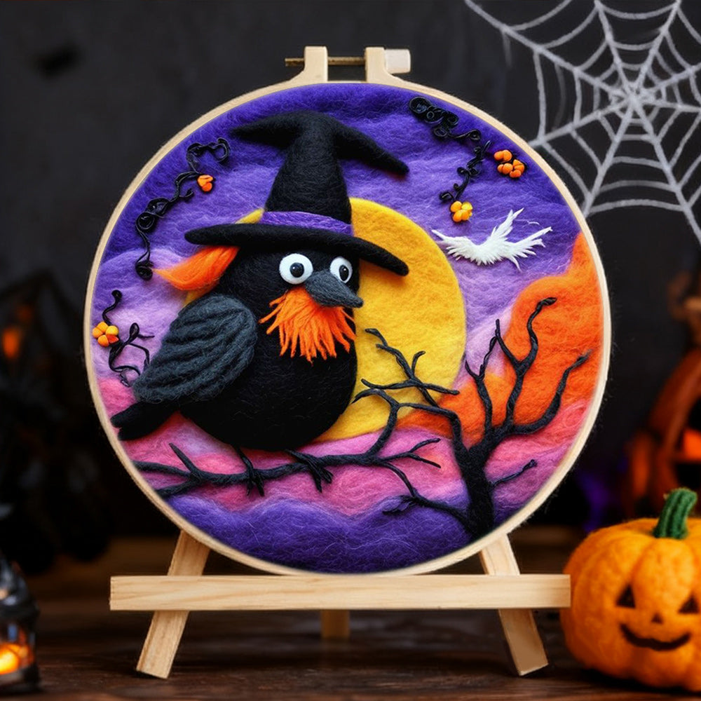 Halloween Gentleman Crow Wool Needle Felting Painting Kit