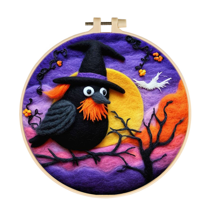 Halloween Gentleman Crow Wool Needle Felting Painting Kit