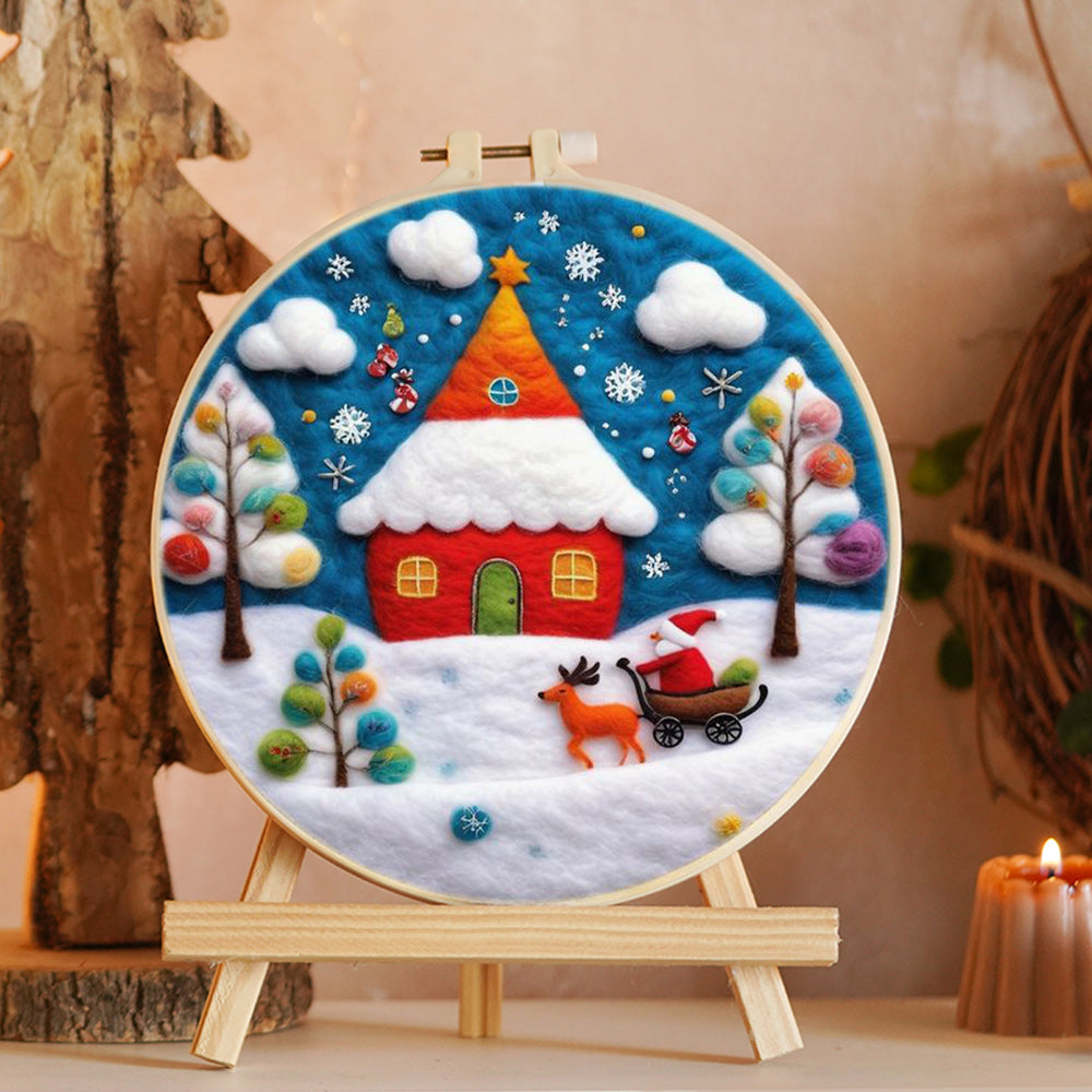 Santa’s Sled Wool Needle Felting Painting Kit