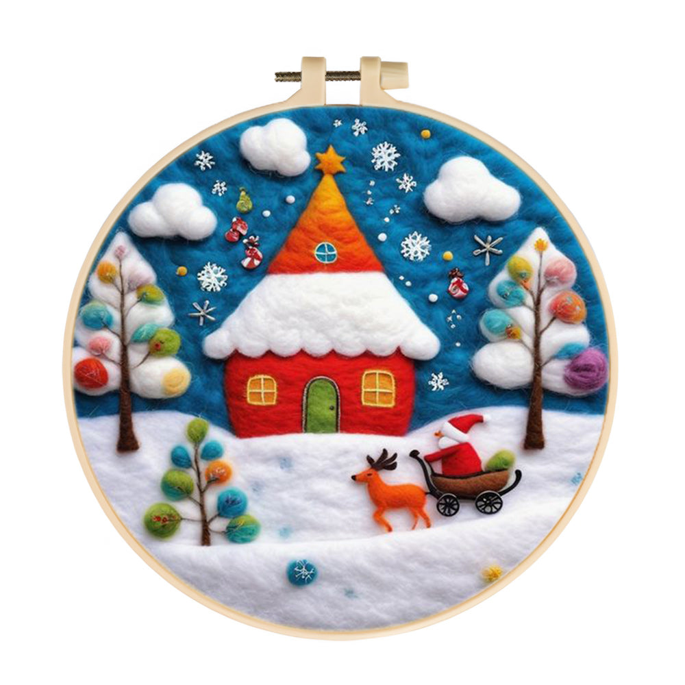 Santa’s Sled Wool Needle Felting Painting Kit