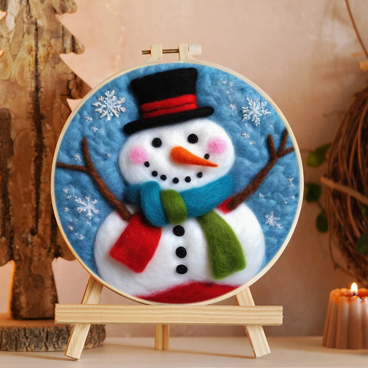 Multi-Scarf Snowman Wool Needle Felting Painting Kit