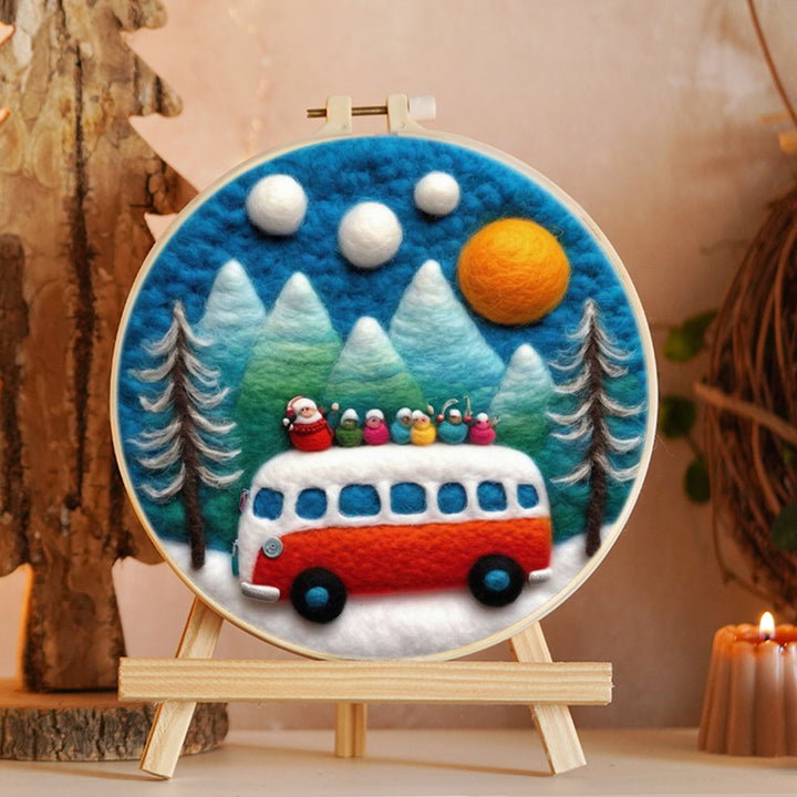 Santa & Bus Wool Needle Felting Painting Kit