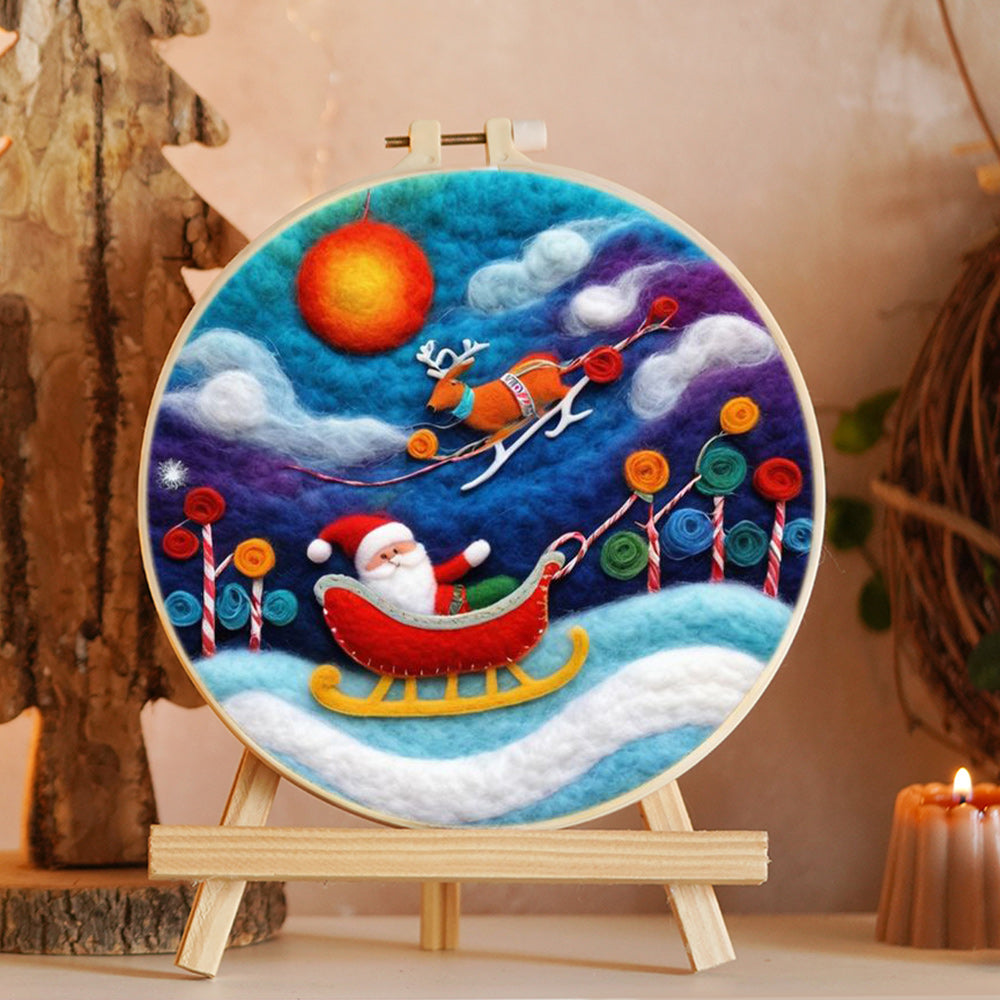 Reindeer Sled with Candies Wool Needle Felting Painting Kit