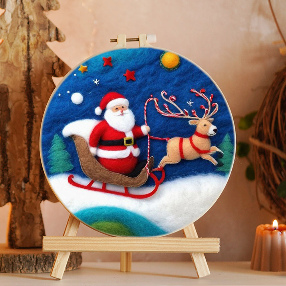 Santa Reindeer Wool Needle Felting Painting Kit
