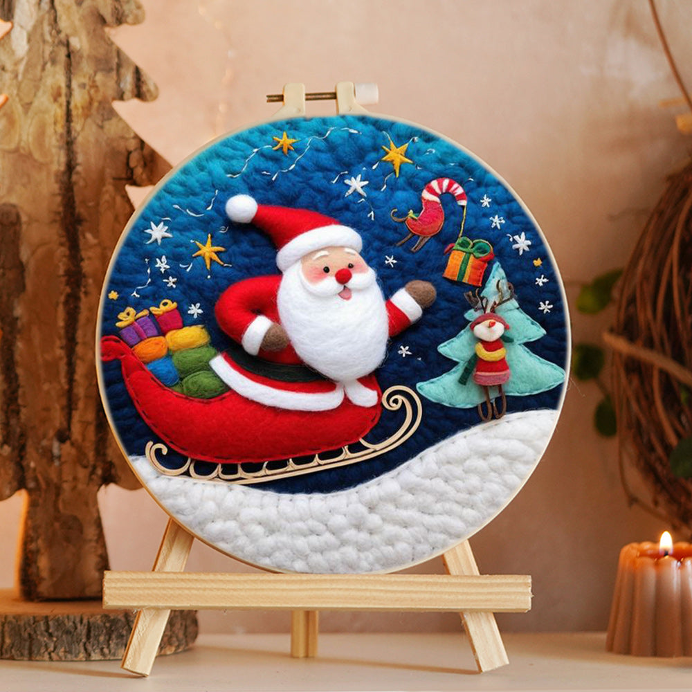 Santa’s Gift Sled Wool Needle Felting Painting Kit