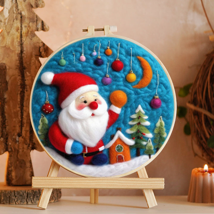 Santa Hanging Ornaments Wool Needle Felting Painting Kit