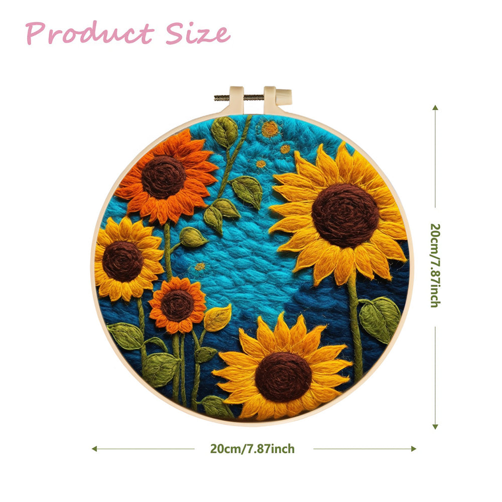 Sunflowers at Night Wool Needle Felting Painting Kit