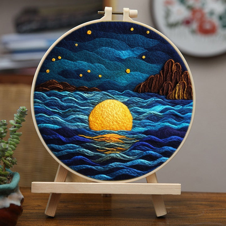The Moon that Fell into the Sea Wool Needle Felting Painting Kit