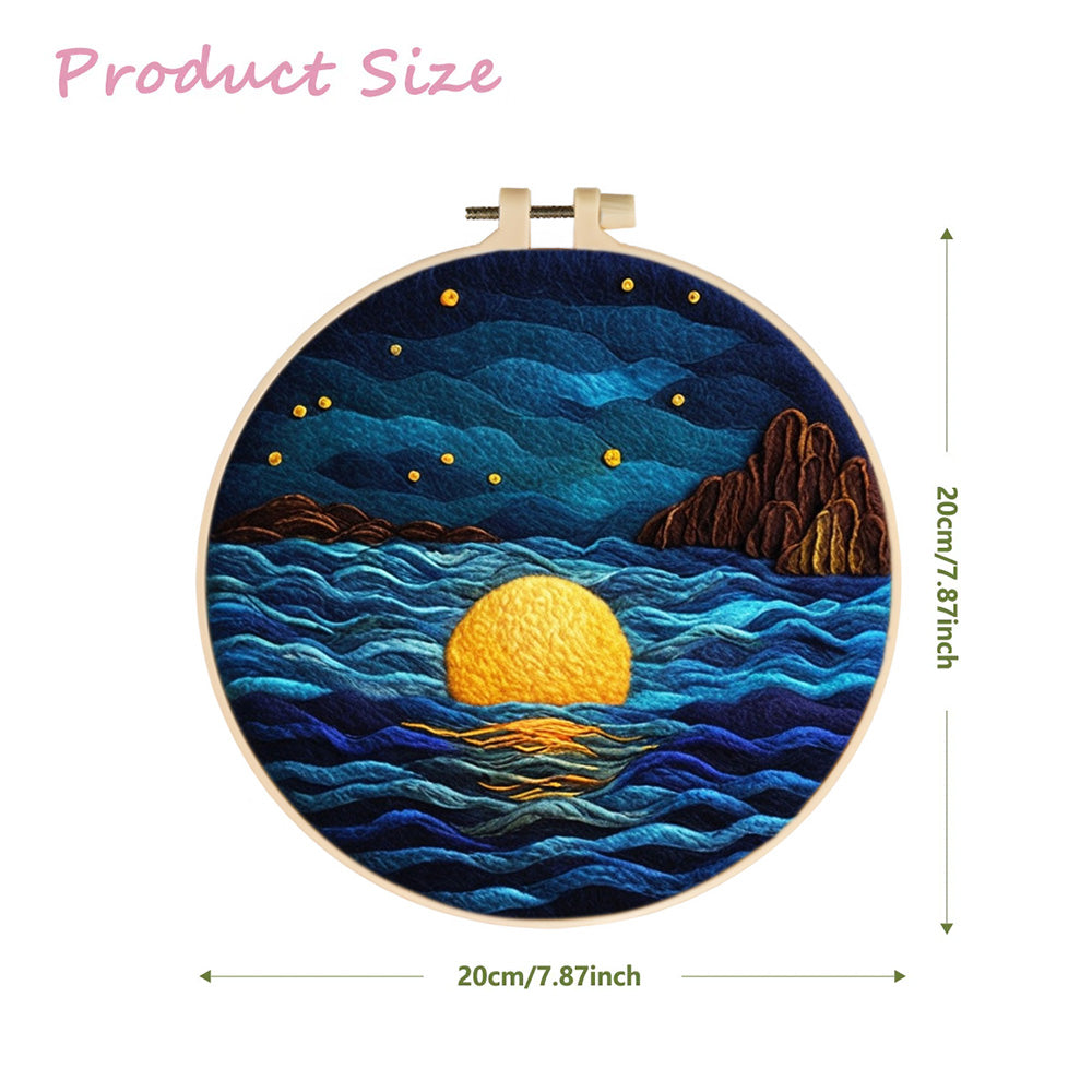 The Moon that Fell into the Sea Wool Needle Felting Painting Kit