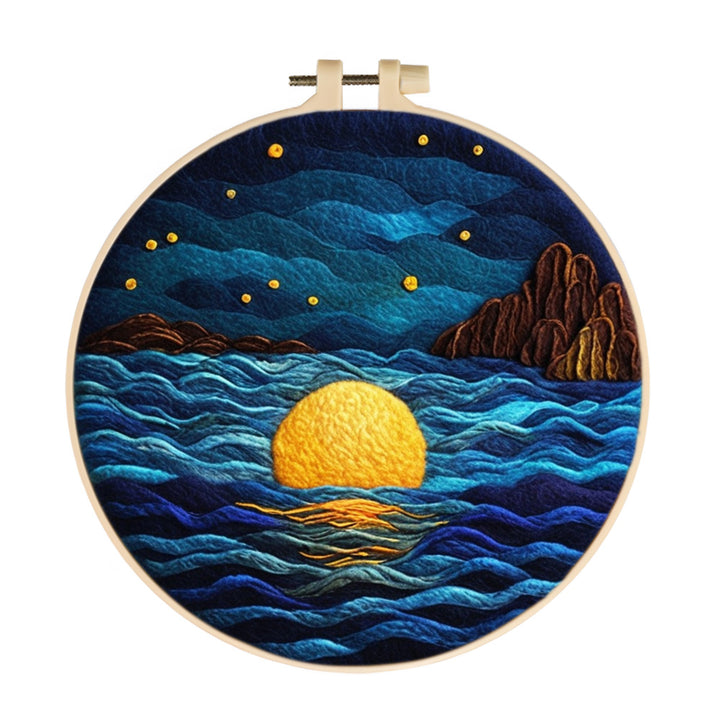 The Moon that Fell into the Sea Wool Needle Felting Painting Kit