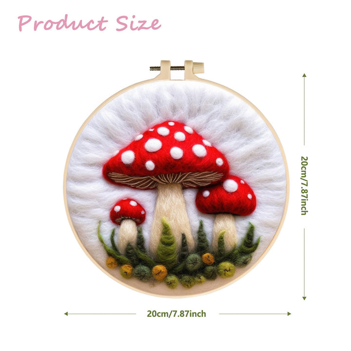 Huge Red Mushroom Wool Needle Felting Painting Kit