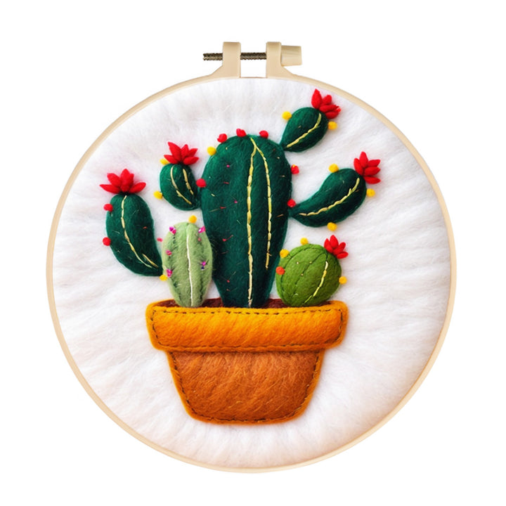 Flowering Potted Cactus Wool Needle Felting Painting Kit