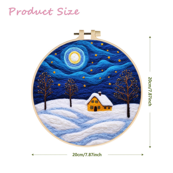 Snowfield under the Starry Sky Wool Needle Felting Painting Kit