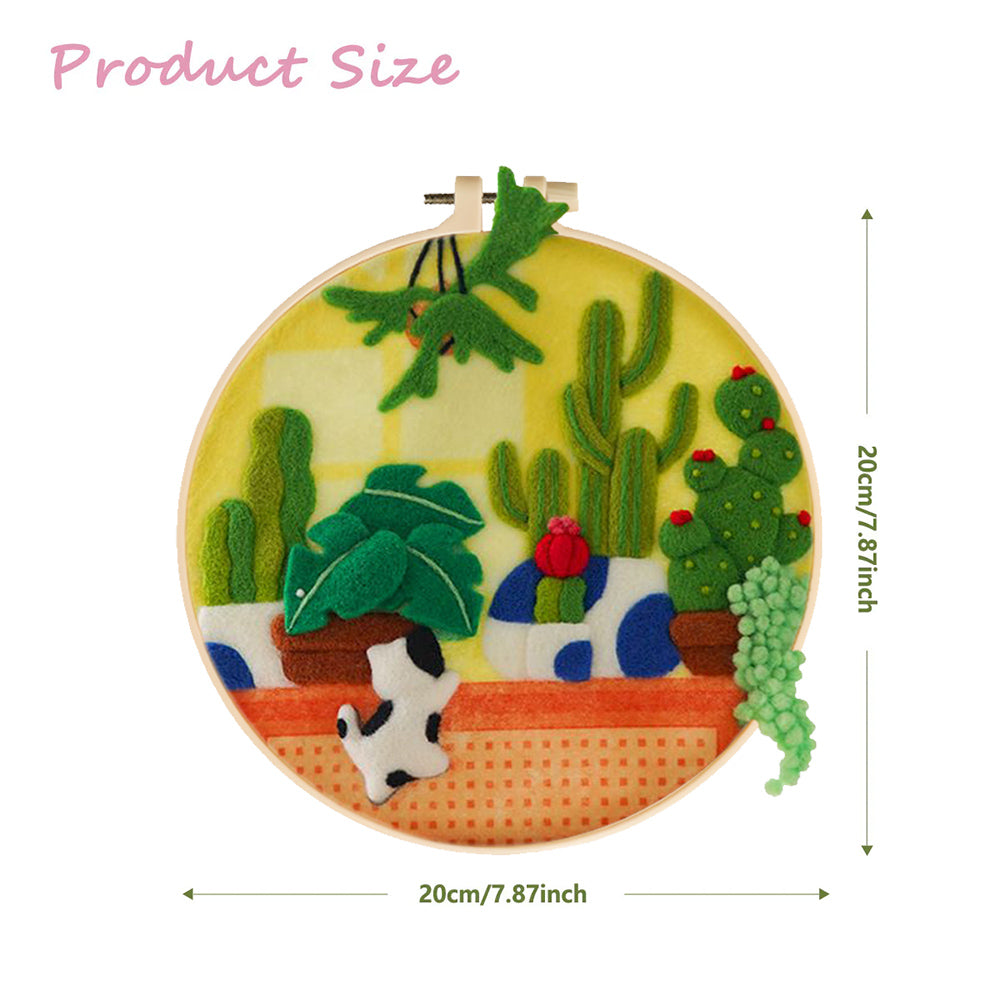 Potted Cacti and Grapes Wool Needle Felting Painting Kit