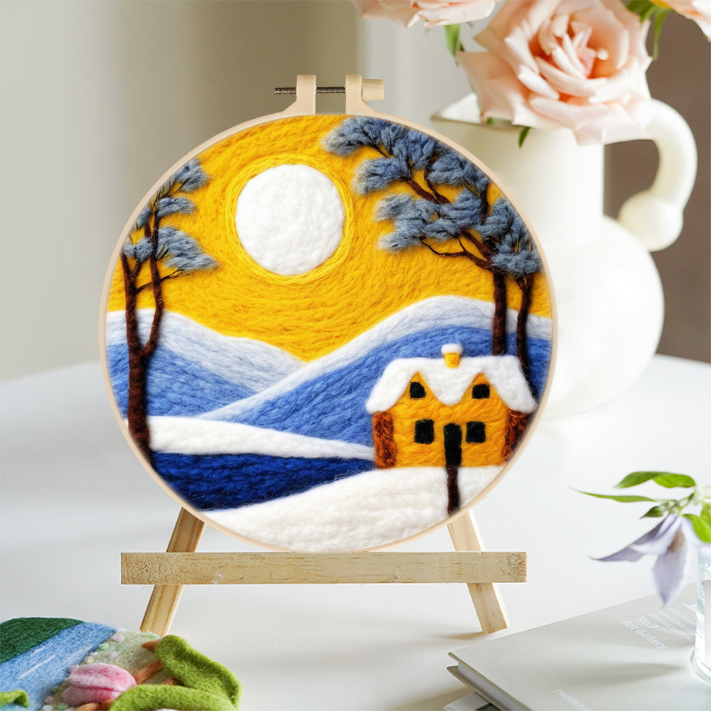 Snow Slope under the Sun Wool Needle Felting Painting Kit