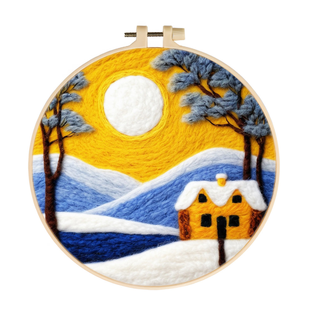 Snow Slope under the Sun Wool Needle Felting Painting Kit