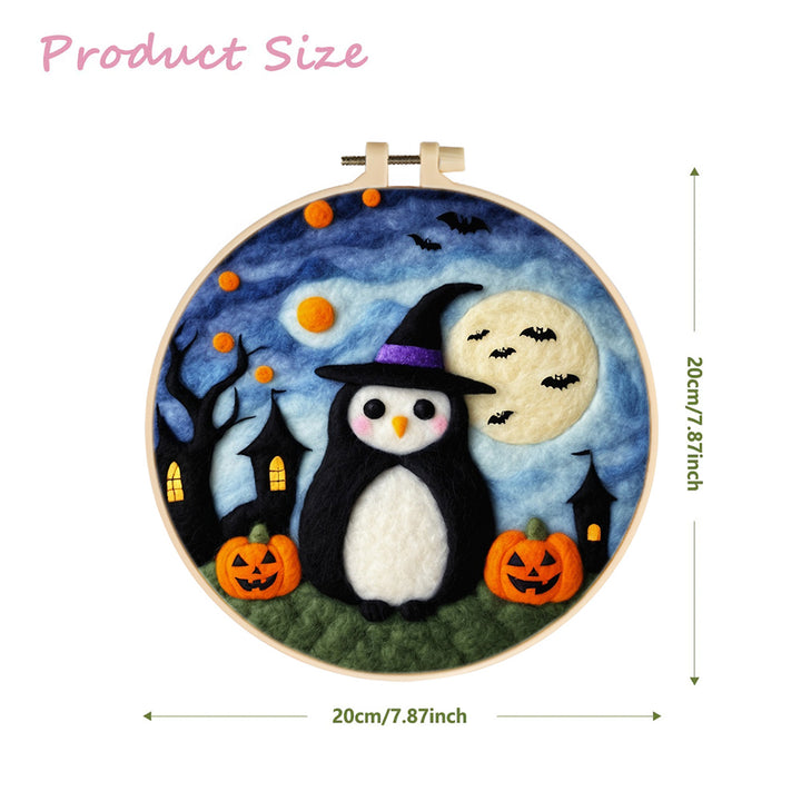 The Ghostly Snowman On Halloween Night Wool Needle Felting Painting Kit