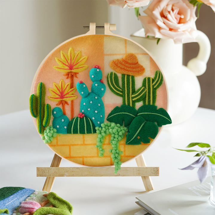 Cacti and Green Grapes Wool Needle Felting Painting Kit