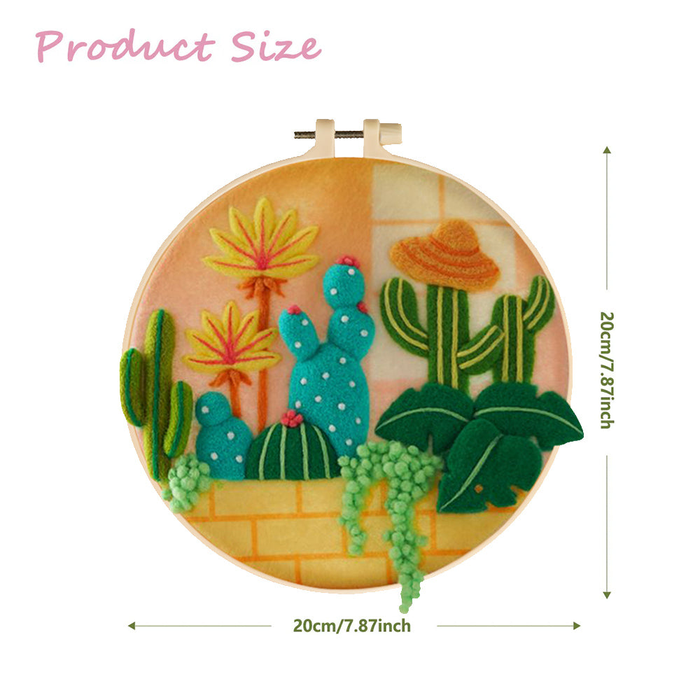 Cacti and Green Grapes Wool Needle Felting Painting Kit