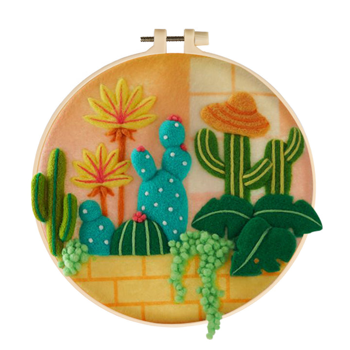 Cacti and Green Grapes Wool Needle Felting Painting Kit