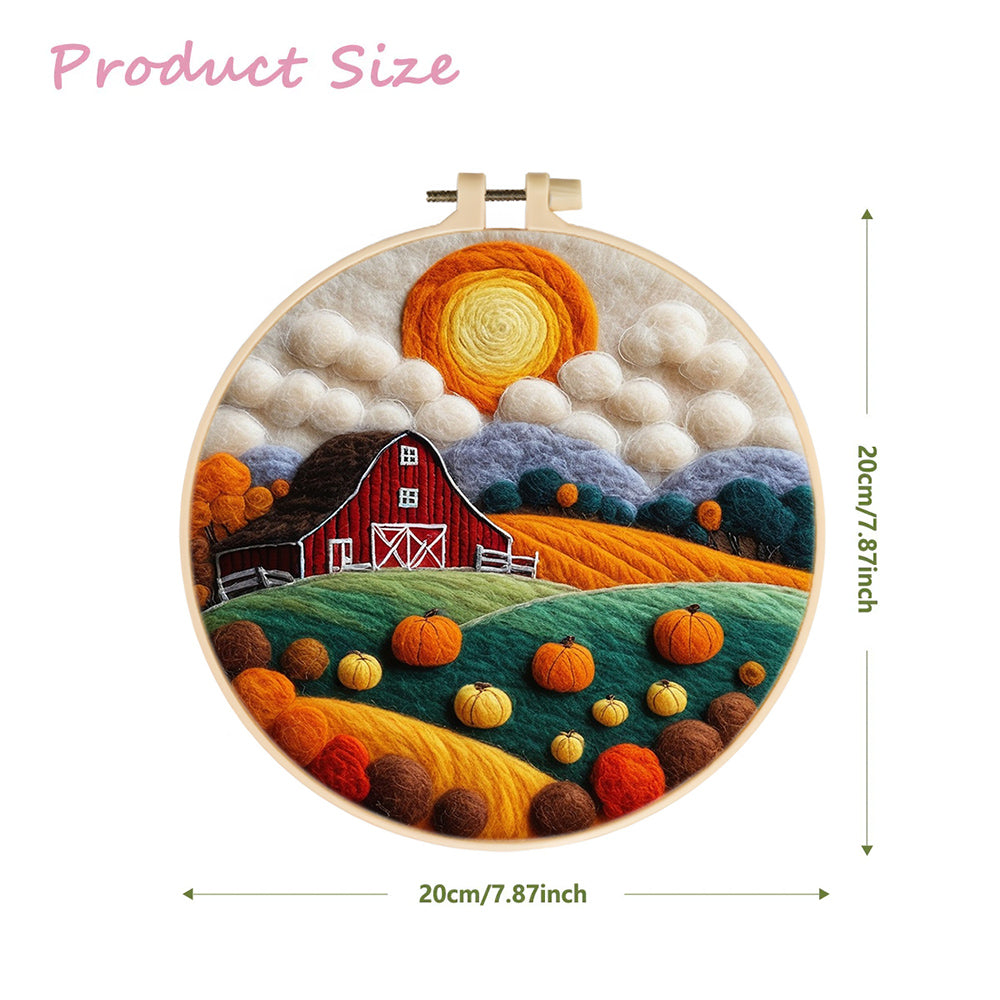 Autumn Pumpkin Farm Wool Needle Felting Painting Kit