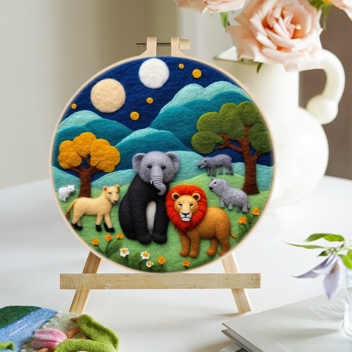 Jungle Beast Wool Needle Felting Painting Kit