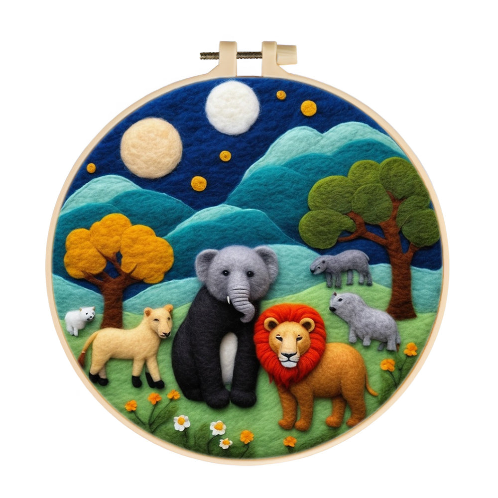 Jungle Beast Wool Needle Felting Painting Kit