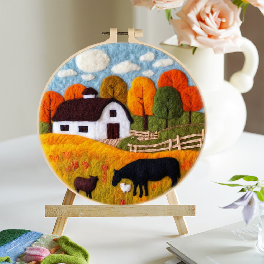 Autumn Farm Wool Needle Felting Painting Kit