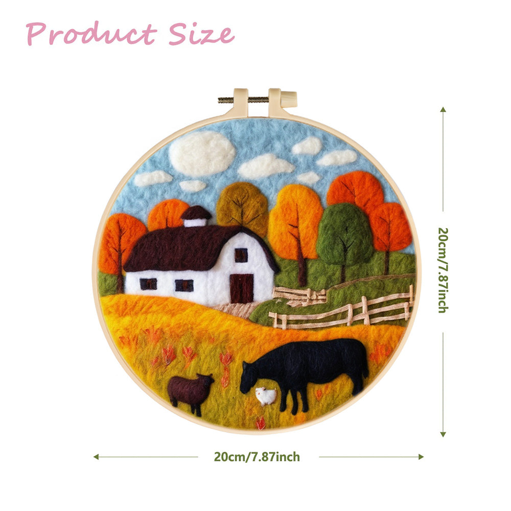 Autumn Farm Wool Needle Felting Painting Kit