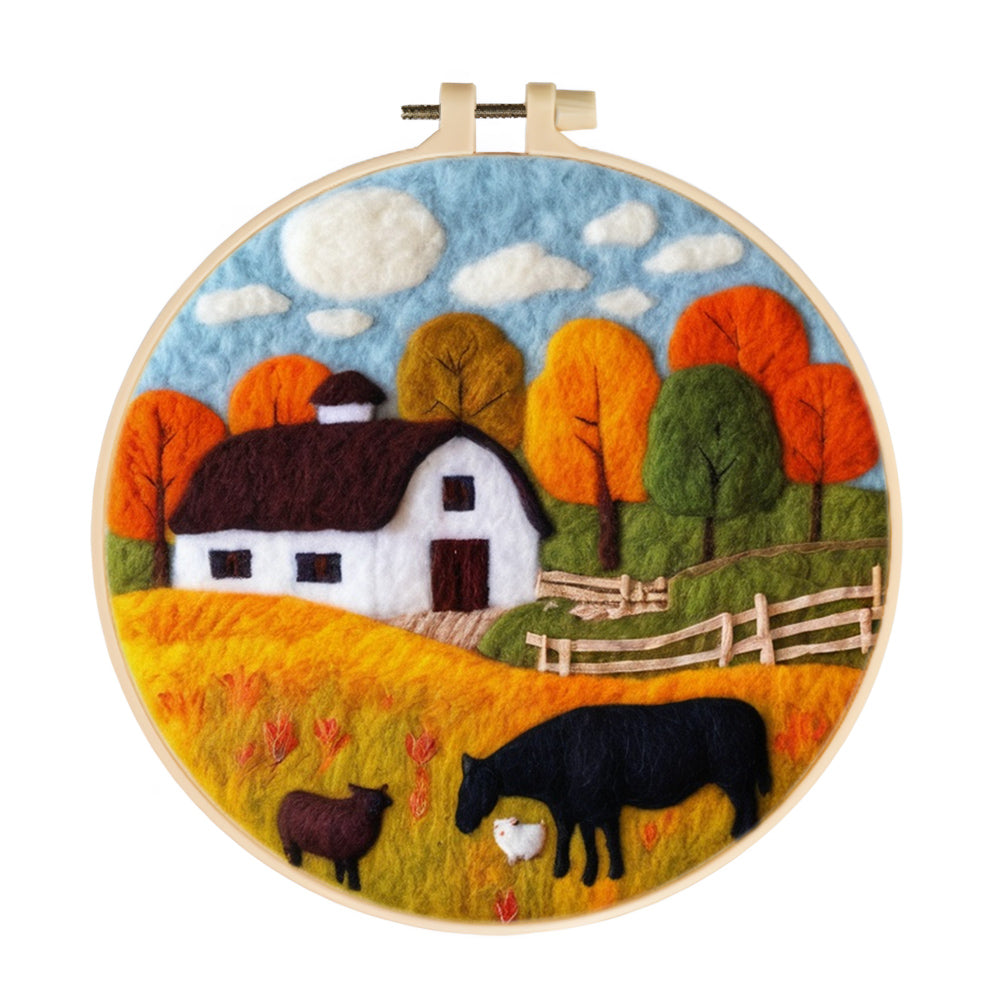 Autumn Farm Wool Needle Felting Painting Kit