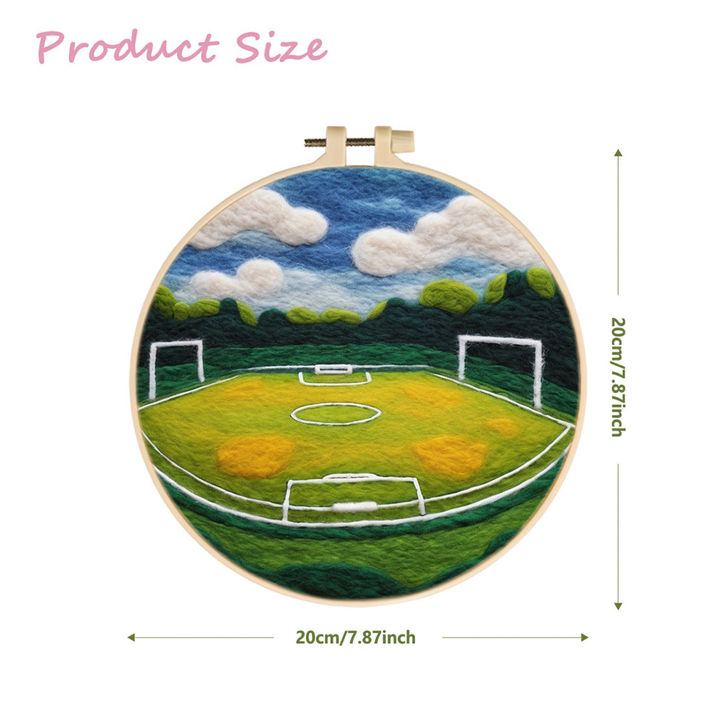 Open Skies over the Football Field Wool Needle Felting Painting Kit