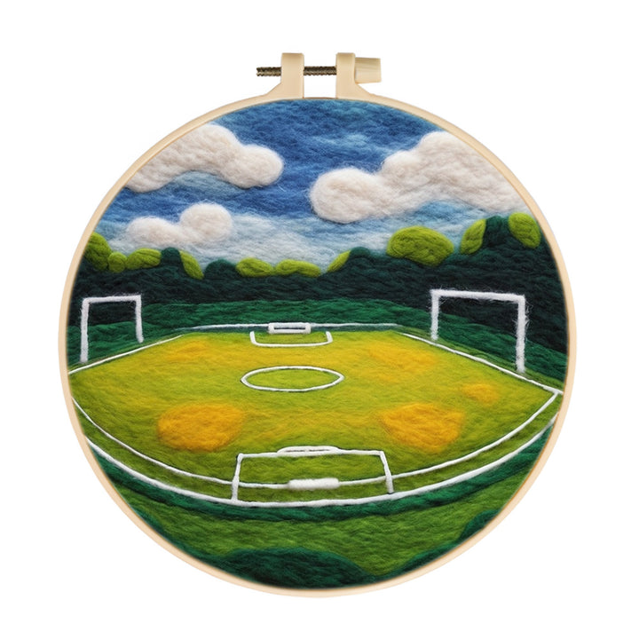 Open Skies over the Football Field Wool Needle Felting Painting Kit