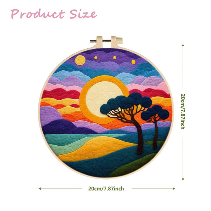 Rainbow Clouds and Mountains Wool Needle Felting Painting Kit