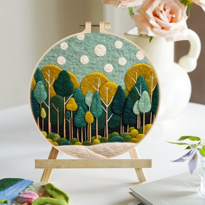 Dense Forest Wool Needle Felting Painting Kit