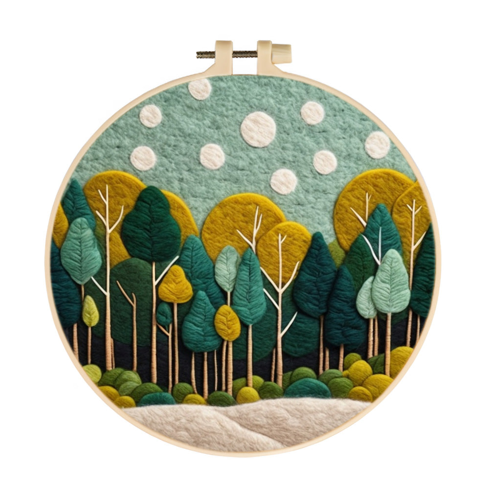 Dense Forest Wool Needle Felting Painting Kit